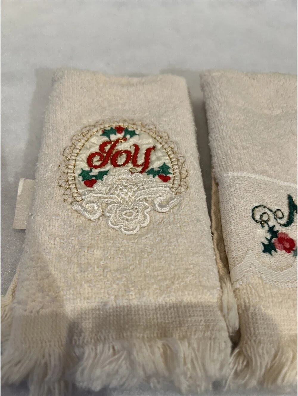 Vintage Made In America Small Hand Towels Christmas